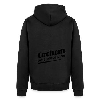Cochem - Stadt best place ever - Unisex Premium Bio Zip Hoodie - Schwarz - Hinten - Nico (187cm)