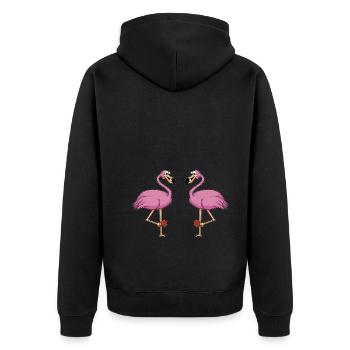 Tischtennis Outfit Damen Katze - Unisex Premium Bio Zip Hoodie - Schwarz - Hinten - Nico (187cm)