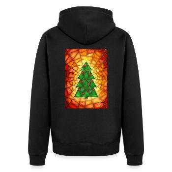 Weihnachtsbaum im Tiffany Stil - Unisex Premium Bio Zip Hoodie - Schwarz - Hinten - Nico (187cm)
