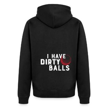 I Have Dirty Balls - Unisex Premium Organic Zip Hoodie - black - Back - Nico (187cm)