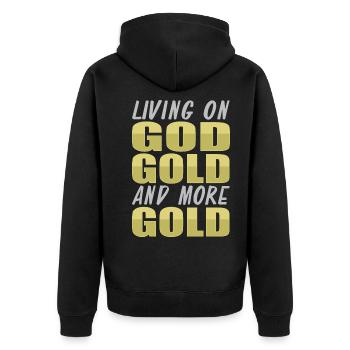 Gold Mining Gold Mine - Unisex Premium Organic Zip Hoodie - black - Back - Nico (187cm)