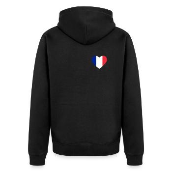 Cœur drapeau France - Veste à capuche bio Premium Unisexe - noir - Dos - Nico (187cm)