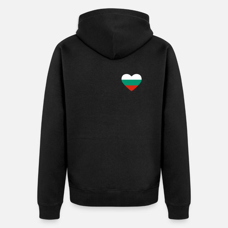 Cœur drapeau Bulgarie - Veste à capuche bio Premium Unisexe - noir