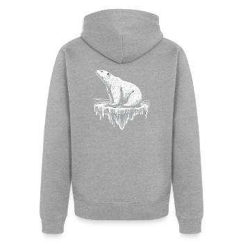 Ours polaire sur la banquise - Veste à capuche bio Premium Unisexe - gris chiné - Dos - Nico (187cm)