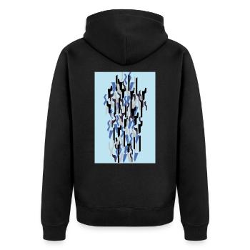 Camouflage Art Bleu Clair Gaming - Veste à capuche bio Premium Unisexe - noir - Dos - Nico (187cm)