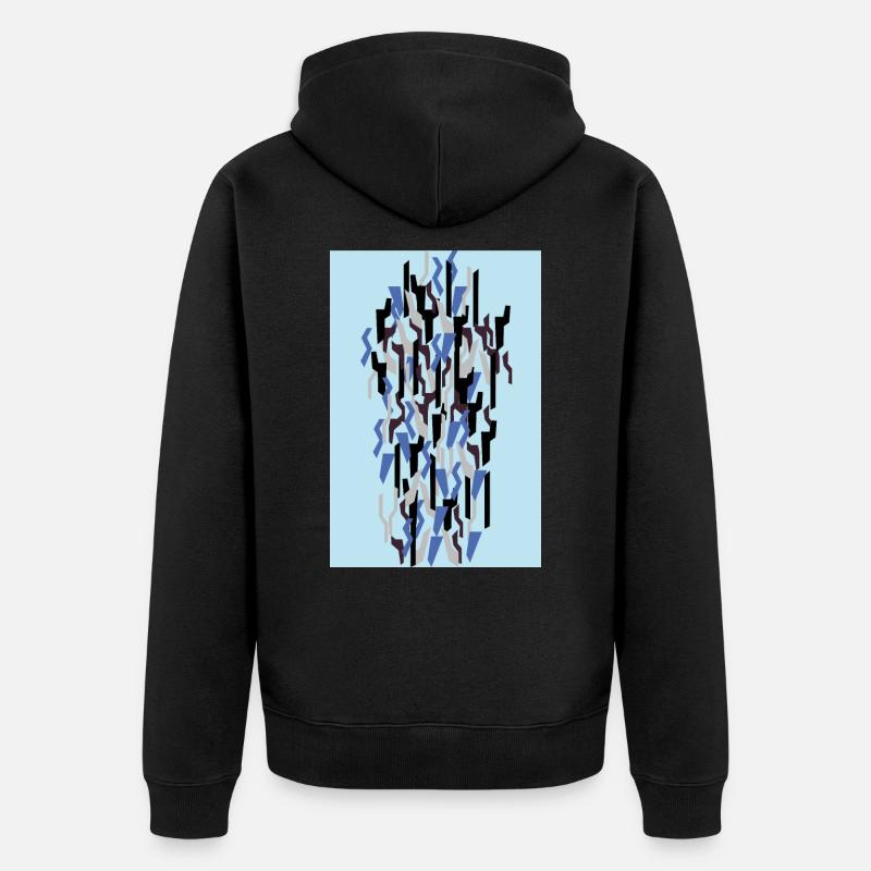 Camouflage Kunst Hellblau Gaming - Unisex Premium Bio Zip Hoodie - Schwarz