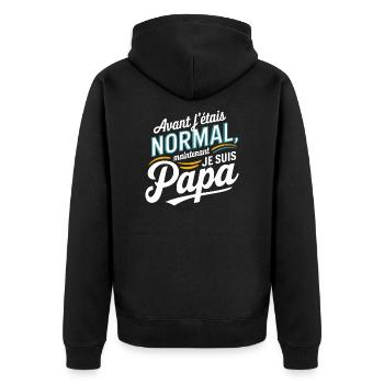 Avant j'étais normal, maintenant je suis papa - Veste à capuche bio Premium Unisexe - noir - Dos - Nico (187cm)