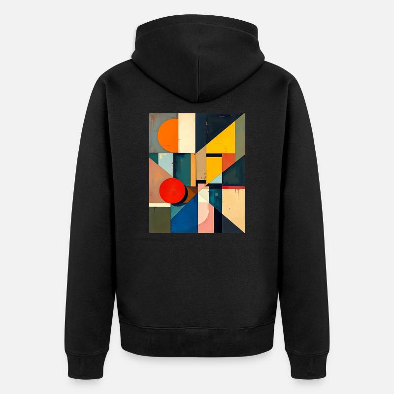 Kubismus - Unisex Premium Bio Zip Hoodie - Schwarz