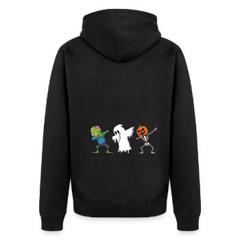 Ghost Hour Zombie Ghost Skeleton Halloween - Unisex Premium Organic Zip Hoodie - black - Back - Nico (187cm)