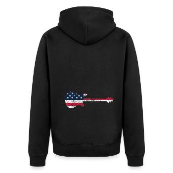 GUITARE AVEC AMERICAN FLAG GUITARS - Veste à capuche bio Premium Unisexe - noir - Dos - Nico (187cm)