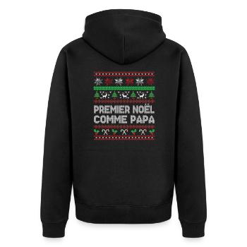 Premier Noël Comme Papa - Veste à capuche bio Premium Unisexe - noir - Dos - Nico (187cm)