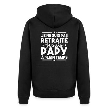 Je ne suis pas retraité je suis papy à plein temps - Veste à capuche bio Premium Unisexe - noir - Dos - Nico (187cm)