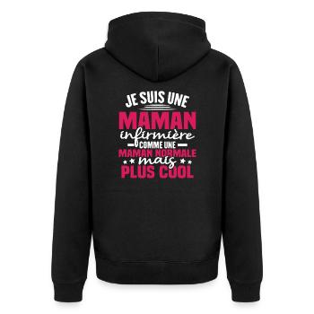 Je suis une maman infirmière - Veste à capuche bio Premium Unisexe - noir - Dos - Nico (187cm)