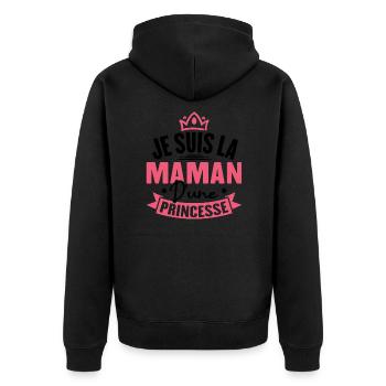 Je suis la maman d une princesse - Veste à capuche bio Premium Unisexe - noir - Dos - Nico (187cm)