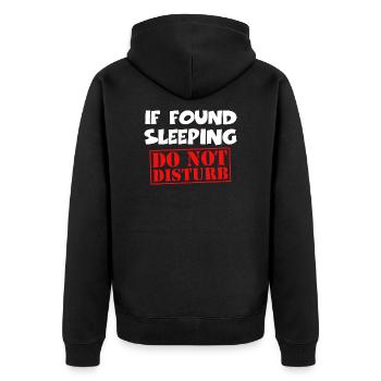 sleep sleep funny - Unisex Premium Organic Zip Hoodie - black - Back - Nico (187cm)
