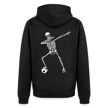Halloween Dabbing Skeleton Football - Unisex Premium Organic Zip Hoodie - black - Back - Nico (187cm)