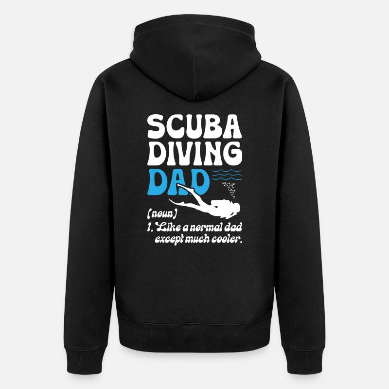 Papa Plongée sous-marine - Veste à capuche bio Premium Unisexe - noir