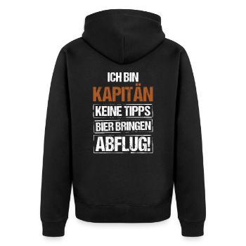I'm Captain - Bring Beer and Departure - Unisex Premium Organic Zip Hoodie - black - Back - Nico (187cm)