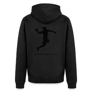 Handball Silhouette Femme - Veste à capuche bio Premium Unisexe - noir - Dos - Nico (187cm)