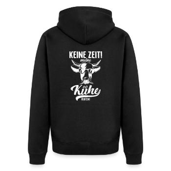 Kühe Kuh Schädel Oberteil Landwirtschaft Geschenke - Unisex Premium Bio Zip Hoodie - Schwarz - Hinten - Nico (187cm)