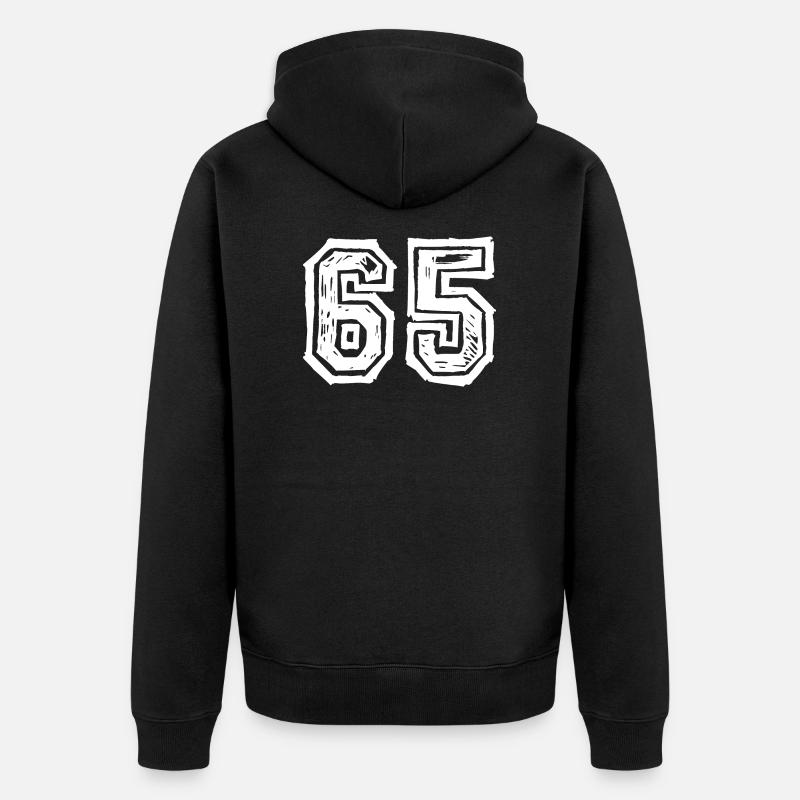 65 nombre de maillots - Veste à capuche bio Premium Unisexe - noir