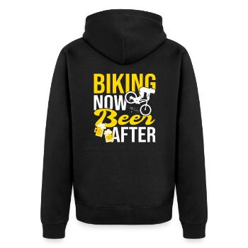 Faire du vélo maintenant de la bière après le vélo de montagne Sport bike - Veste à capuche bio Premium Unisexe - noir - Dos - Nico (187cm)