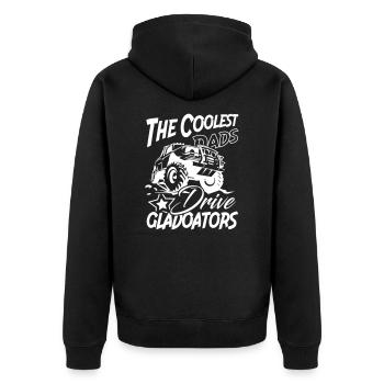 The Coolest Dads Drive Gladoators - Unisex Premium Organic Zip Hoodie - black - Back - Nico (187cm)