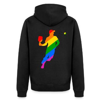 LGBTQ Pickleball - Veste à capuche bio Premium Unisexe - noir - Dos - Nico (187cm)