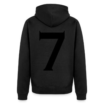 7 - Unisex Premium Organic Zip Hoodie - black - Back - Nico (187cm)