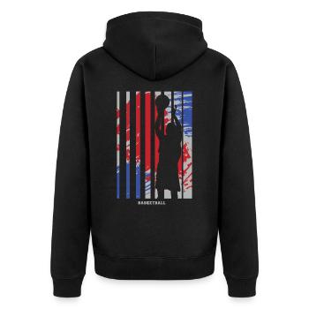 Basket-ball Basketteurs Joueurs - Veste à capuche bio Premium Unisexe - noir - Dos - Nico (187cm)