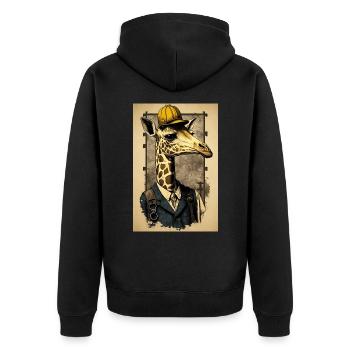 Girafe ouvrière - Veste à capuche bio Premium Unisexe - noir - Dos - Nico (187cm)