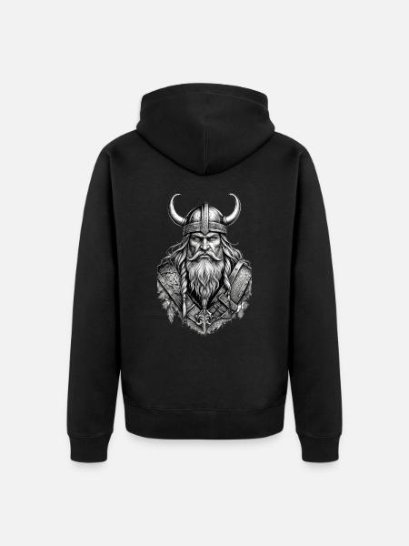 Wikinger Design - Unisex Premium Bio Zip Hoodie - Schwarz