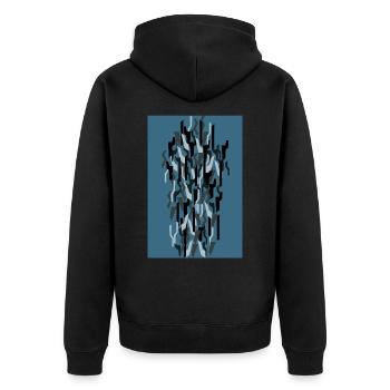 Camouflage Art Bleu Jeux - Veste à capuche bio Premium Unisexe - noir - Dos - Nico (187cm)