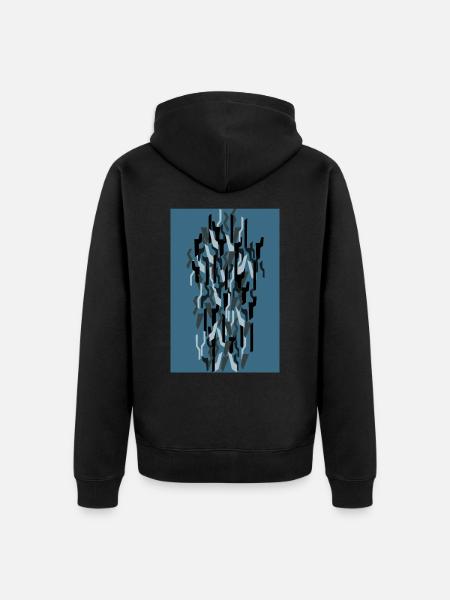 Camouflage Art Blue Gaming - Unisex Premium Organic Zip Hoodie - black