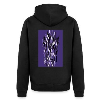 Camouflage Art Violet Jeux - Veste à capuche bio Premium Unisexe - noir - Dos - Nico (187cm)