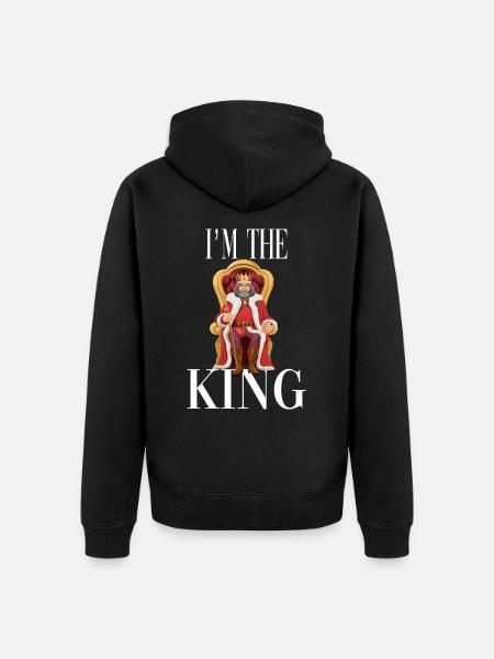Ich bin der König - Unisex Premium Bio Zip Hoodie - Schwarz
