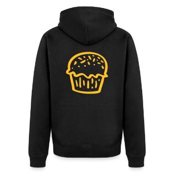 Muffin design gift / gift - birthday - sweet - Unisex Premium Organic Zip Hoodie - black - Back - Nico (187cm)
