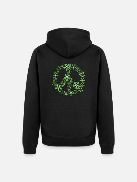 Peace - Unisex Premium Organic Zip Hoodie - black