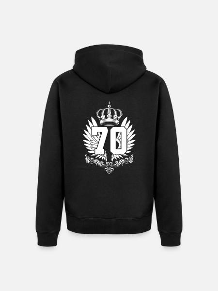 70TH BIRTHDAY 70 YEARS - Unisex Premium Organic Zip Hoodie - black