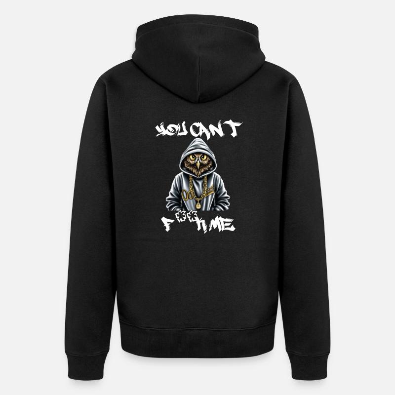 Eule - Unisex Premium Bio Zip Hoodie - Schwarz