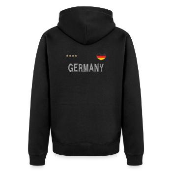 Maillot de foot Allemagne avec coeur - Veste à capuche bio Premium Unisexe - noir - Dos - Nico (187cm)