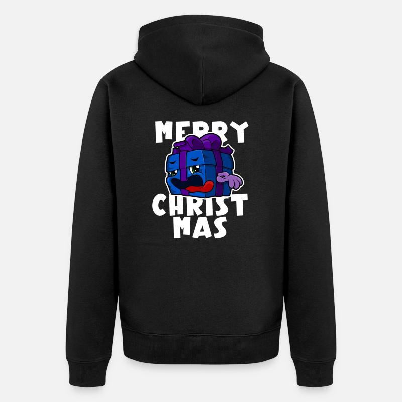 Joyeux Noël - Dessin animé de cadeau de Noël - Veste à capuche bio Premium Unisexe - noir