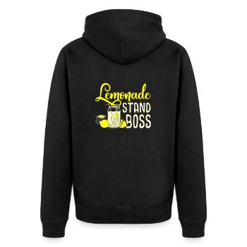 Stand de limonade Boss Funny Lemon Juice Business - Veste à capuche bio Premium Unisexe - noir - Dos - Nico (187cm)