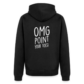 OMG Zeig mit den Zehen - Stepptanz Stepptänzer Stepptanz Stepptanz - Unisex Premium Bio Zip Hoodie - Schwarz - Hinten - Nico (187cm)