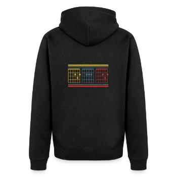 Vintage Dad Guitar Chord Guitar Music Father's Day - Unisex Premium Organic Zip Hoodie - black - Back - Nico (187cm)