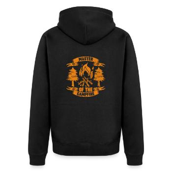 Master Of The Campfire Dad Camping Father's Day - Unisex Premium Organic Zip Hoodie - black - Back - Nico (187cm)