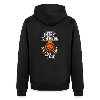 Basketball 5 Fouls Quote - Funny Basketball - Unisex Premium Organic Zip Hoodie - black - Back - Nico (187cm)