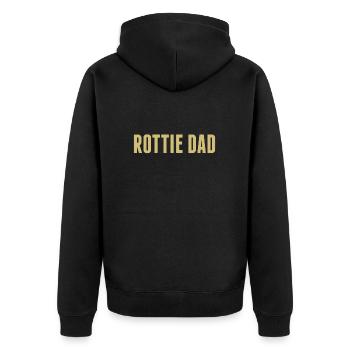 Rottie Dad Rottweiler Hund Vintage Retro Sonnenuntergang - Unisex Premium Bio Zip Hoodie - Schwarz - Hinten - Nico (187cm)