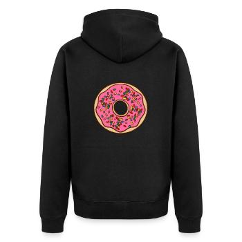 Donut Sprinkles Doughnut Fried Dough Sweet Snack - Unisex Premium Organic Zip Hoodie - black - Back - Nico (187cm)