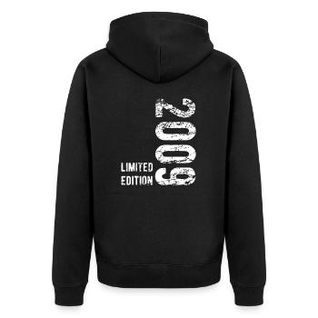 14 Jahre alte Geschenke 2009 Limitierte Auflage 14. - Unisex Premium Bio Zip Hoodie - Schwarz - Hinten - Nico (187cm)